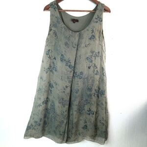 Carla Conti S Sleeveless Italian Silk Floral Print Dress